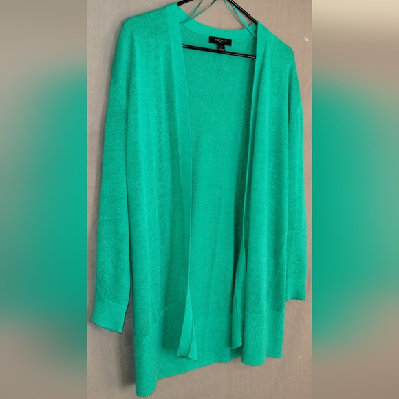 BRIGHT GREEN RUANA FROM ANN TAYLOR PETITE ~ SIZE MP (MEDIUM PETITE) - Picture 3 of 11